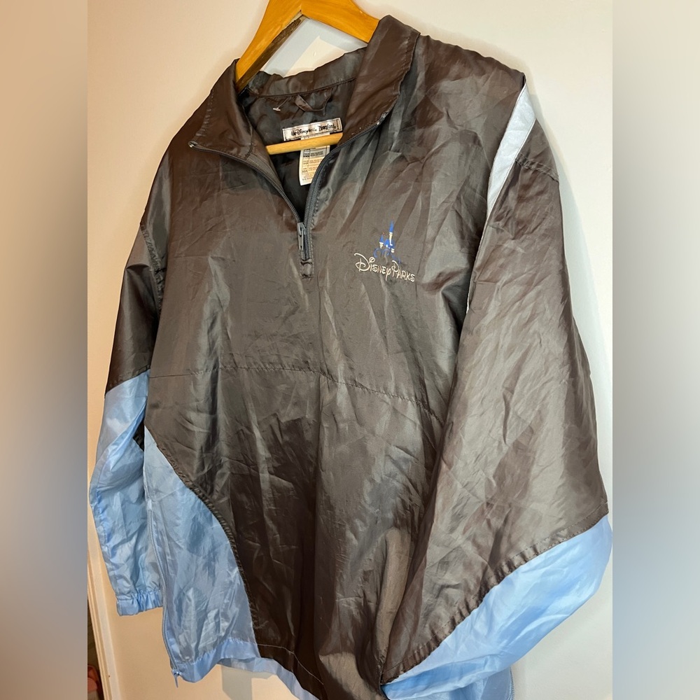 Disney Parks Windbreaker Pullover Gray Blue Half Zip Unisex Adult Size XS - Picture 5 of 9
